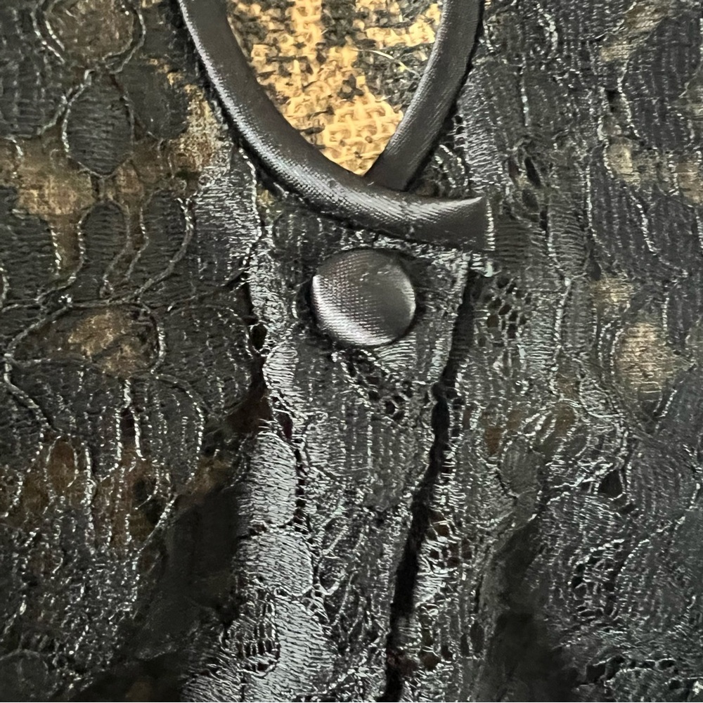 Vintage Gotham Lingerie Black Lace Jacket With Mandarin Collar Size Large - Picture 5 of 8